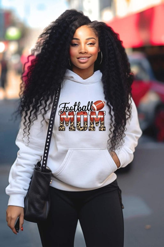 Football Mom Leopard Graphic Hoodie
